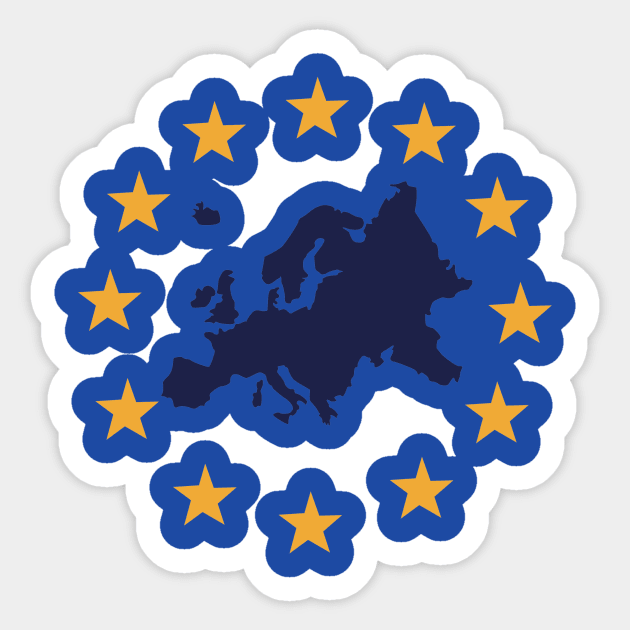 Europe stars Sticker by Designzz